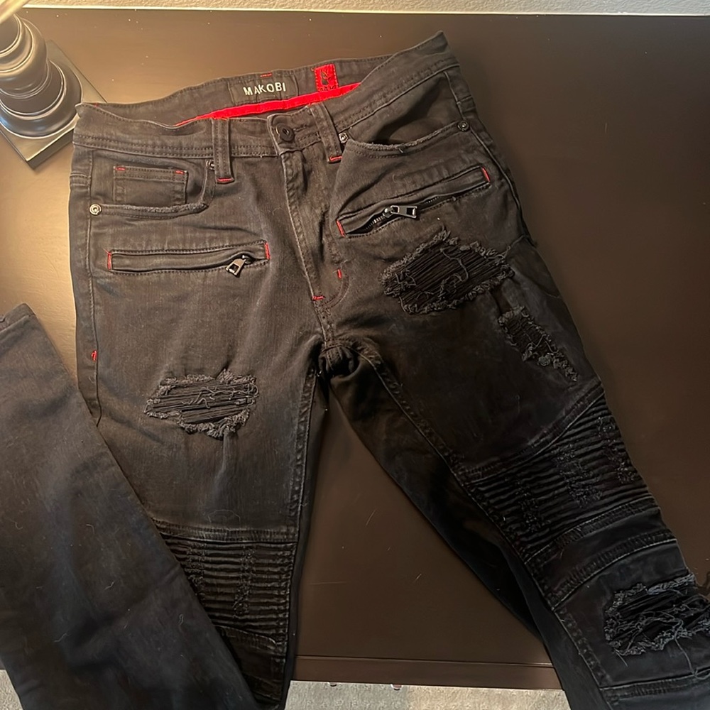 Men’s Makobi black torn jeans size 32x32